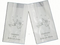 Wedding - Christening Cake Bags - Silver Cupid x 100 Bulk Pack
